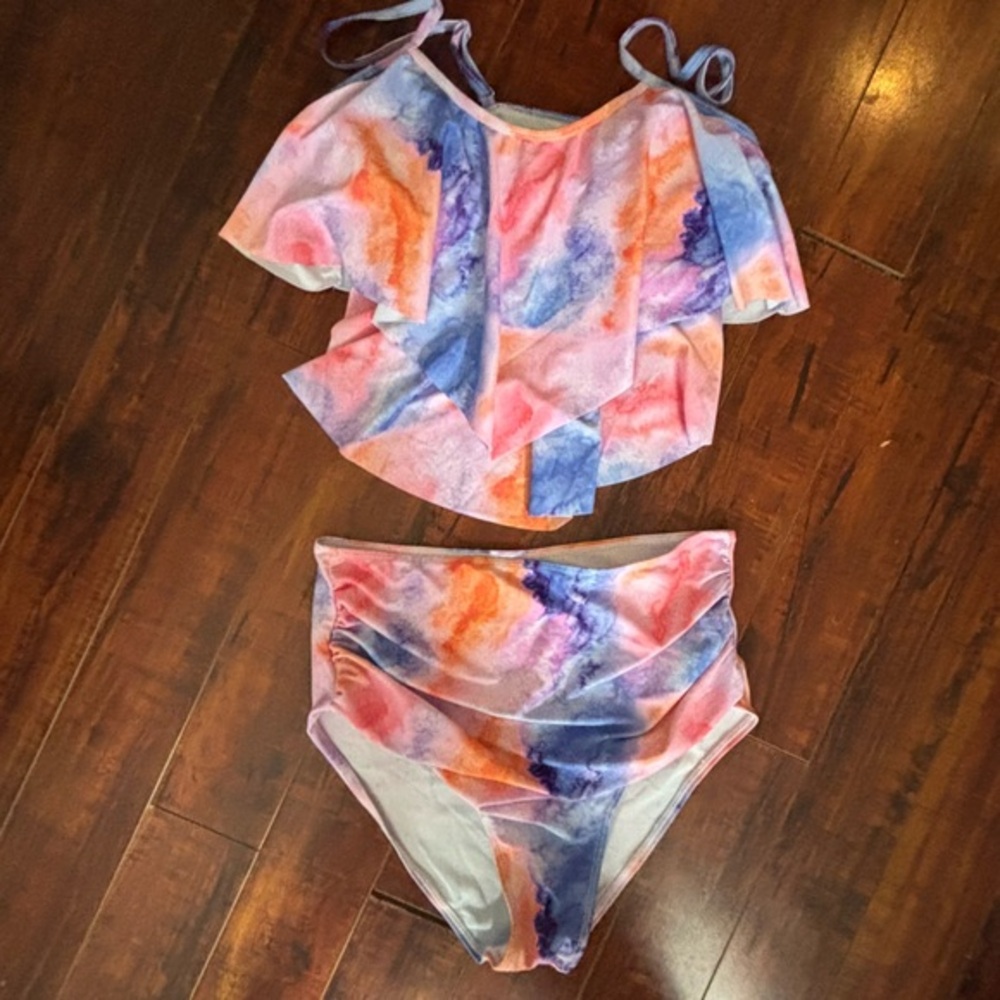 Colorful Tie-Dye Bikini Set two piece bathing suit size small
